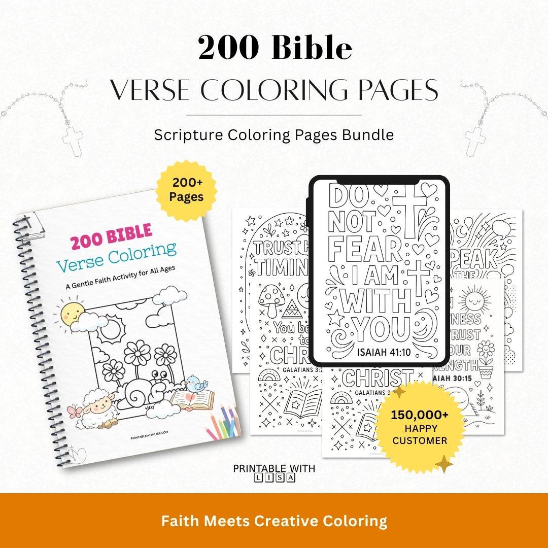 200 Bible Verse Coloring Pages – Calm Faith Coloring Bundle